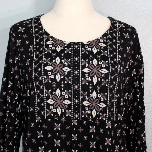 Style & Co Boho Flower Print Blouse Size OX - Picture 2 of 11